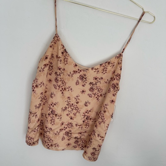 L'AGENCE Tops - L'AGENCE Jane Floral Print 100% Silk Spaghetti Slip Tank Top Size L NWT